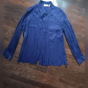 Vintage Shiny Dark Purple Blouse Christie & Jill W16